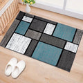 Astley Woven Geometric Blue/Gray/Ivory Area Rug – Modern Polypropylene Carpet for Living Room, Bedroom, or Office