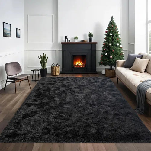 Antrese Shag Black Area Rug