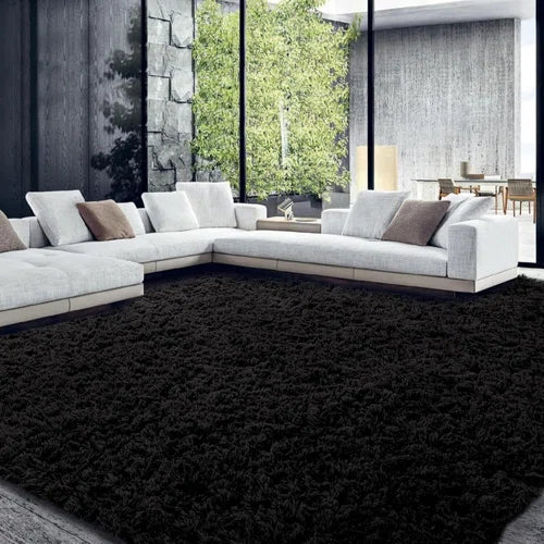 Antrese Shag Black Area Rug