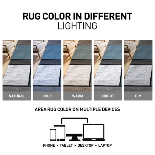 Astley Woven Geometric Blue/Gray/Ivory Area Rug – Modern Polypropylene Carpet for Living Room, Bedroom, or Office